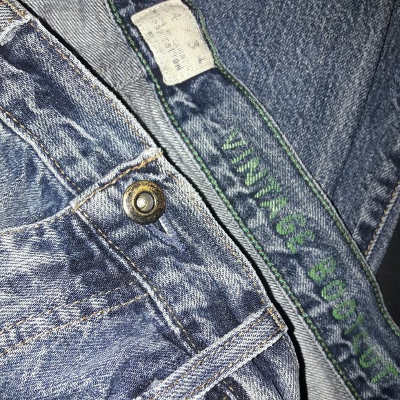 Vintage Jeans Bootcut Handcrafted All Cotton Classic Straight Leg Blue 34W 34L - Picture 8 of 15